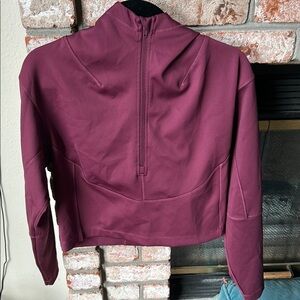 Born Primitive Burgundy Cropped‎ 1/2 Zip Athletic Hoodie Like New Size S